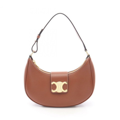 CELINE AVA Triomphe 中型單肩手提包 114493DGQ04LU 皮革 棕色 全新