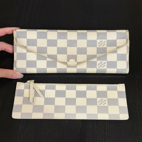 Louis Vuitton LV Damier Azur Josephine 白棋盤格長夾｜附盒｜🌼7成新