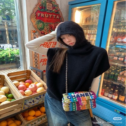 #彩虹限量款 98新 芯片款 🥰Chanel香奈兒21K cf中號