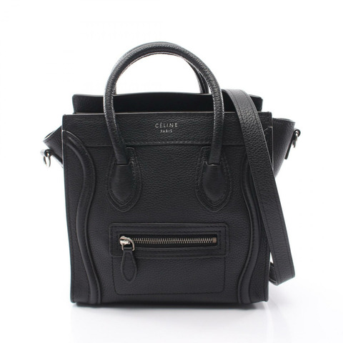 CELINE Luggage Nano Shopper 單肩斜背包 黑色真皮二手女款