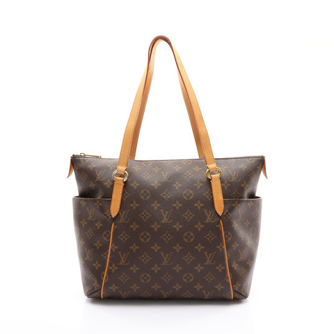 棕色 原花帆布 Totally MM 肩背包【LOUIS VUITTON LV 路易威登】 M56689