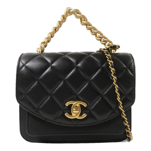 CHANEL 牛皮皮革Chain Handle Flap Bag手挽肩背兩用袋