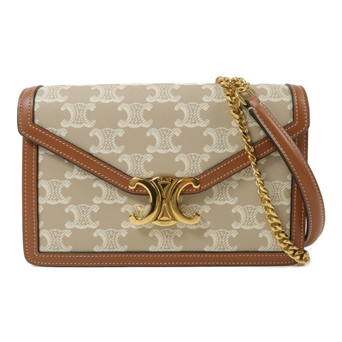 CELINE 塗層帆布Wallet on Chain Margo鏈帶肩背袋
