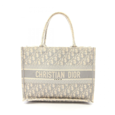 Christian Dior BOOK TOTE 中型帆布包 米色 灰色 二手 女士 Logo