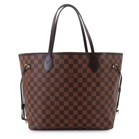 路易威登 Neverfull MM Damier 托特包手提包，Ebene Cerise N51105 棕色