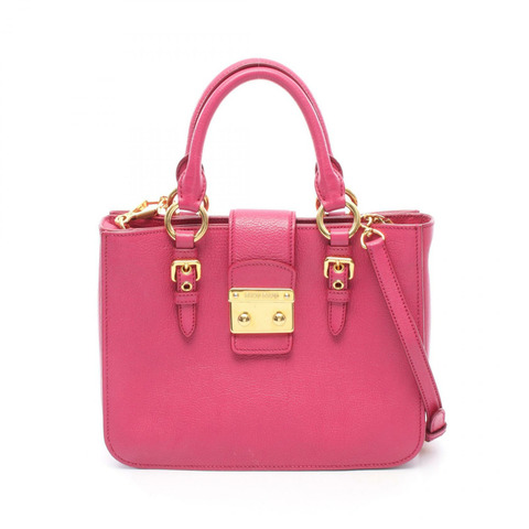 Miu Miu Madras 粉紅真皮單肩斜背包，二手女款，金色五金配件
