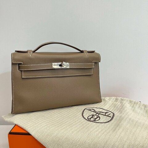 Hermes Mini Kelly 大象灰  銀釦