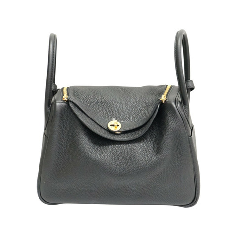黑色 Clemence 牛皮 Lindy 30 肩背包 Z刻 金扣【HERMES 愛馬仕】 H073426CC