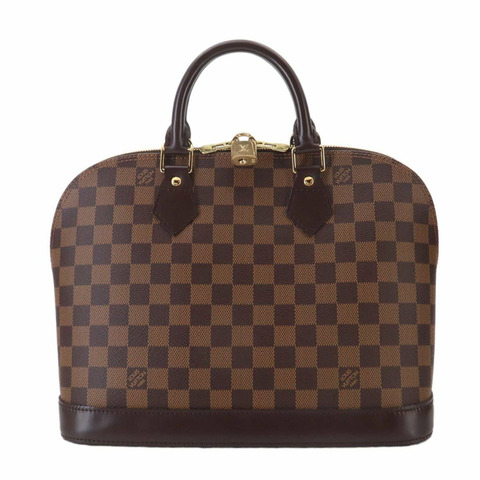路易威登 Damier Alma PM 手提包，Ebene，N51131，棕色配金色五金。
