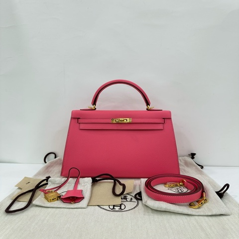 Hermes 愛馬仕 kelly25 唇膏粉 金扣 C刻 Epsom皮