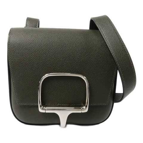 HERMES Epsom皮革Della Cavalleria Mini肩背袋Vert de Gris