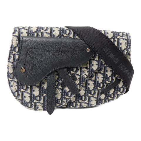 Dior 帆布/牛皮皮革Saddle Pouch Crossbody Bag肩背袋