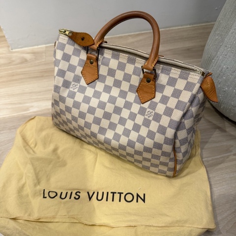 LV 白棋盤格speedy 正常使用痕跡 30cm