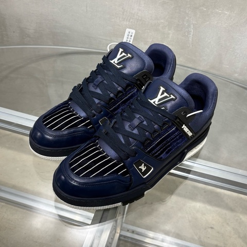 Louis Vuitton/路易威登 LV Trainer 天鵝絨 海軍藍 尺碼/UK7 41碼