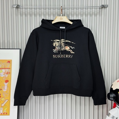 BURBERRY 巴寶莉 黑色印花休閒連帽衛衣