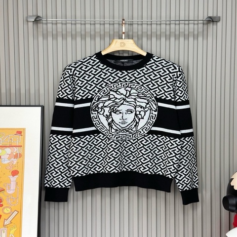 VERSACE 範思哲 黑白色圓領針織衫 毛衣