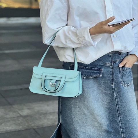 #馬蹄郵差包U2微風藍 ✨Hermes愛馬仕 Halzan mini 迷你哈拉贊