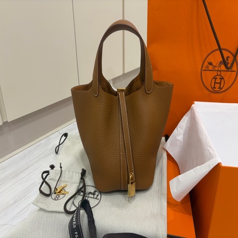 Hermes 愛馬仕 菜籃子 Picotin18 金棕金釦