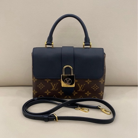 Louis Vuitton 路易威登locky bb 鎖頭包 編碼芯片 老花拼黑色 特惠出