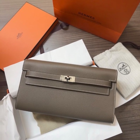 近新閒置🧡#愛馬仕 #kelly長夾 #大象灰銀 #皮肩帶 #盒子塵袋購證
