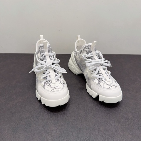 Dior迪奧 D-Connect限定動物黑白塗鴉運動鞋 老爹鞋 37碼