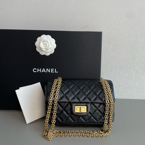 Chanel香奈兒🖤 2.55 黑金大mini 98新 芯片款