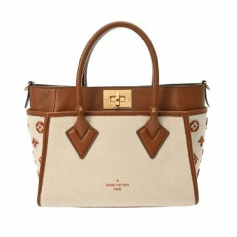 路易威登 Monogram On My Side PM 米棕色 M59905 女士帆布皮革手提包 A 級二手 Ginzo