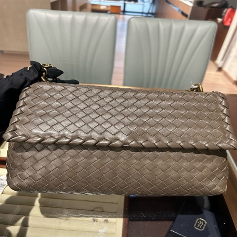 葆蝶家/Bottega Veneta  奧林匹克 編織 棕色 鏈條包
