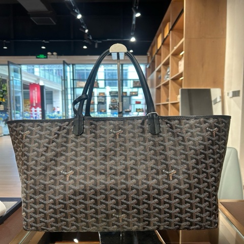 Goyard 戈雅 黑色 Y字 滿印 托特包 中號