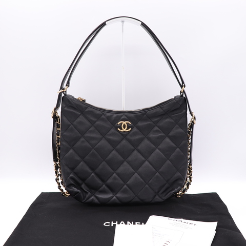 Chanel 黑色 Hobo 半月包腋下包