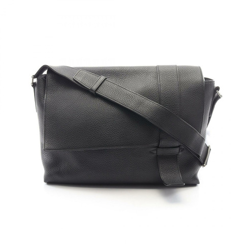 愛馬仕 Sac Alfred 35 肩斜背包，Clemence 皮革，黑色，SHW，二手