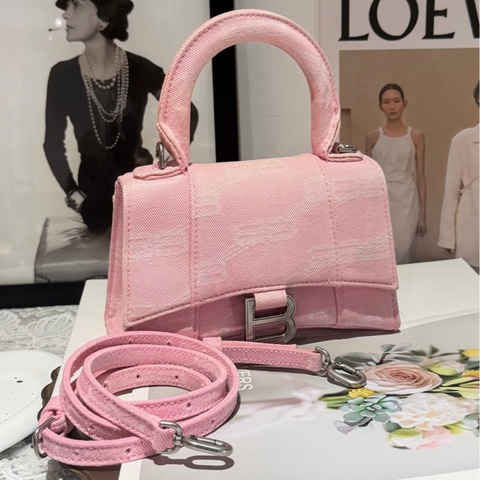 Balenciaga 巴黎世家粉色牛仔沙漏XS