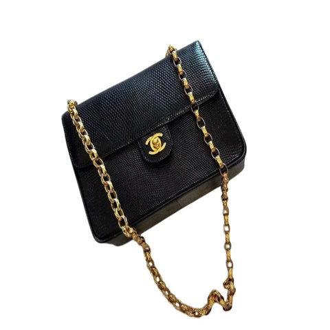 Chanel 黑金特殊色雕花鏈條方胖子