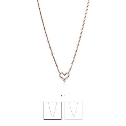 Tiffany & co 蒂芙尼18K玫瑰金 愛心鑽項鍊