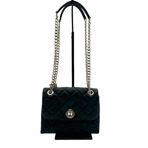 【美收精品】Kate Spade Natalia 黑色菱格紋皮革斜背包 C-655【隔月月中將轉賣至日本 上架期限30天】