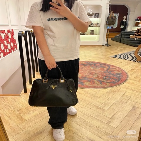 【威選精品】✨ Prada 黑金全皮小菜籃子托特包 蝴蝶結款 ✨