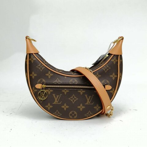 LOUIS VUITTON Loop豌豆包老花PVC金扣晶片肩背包