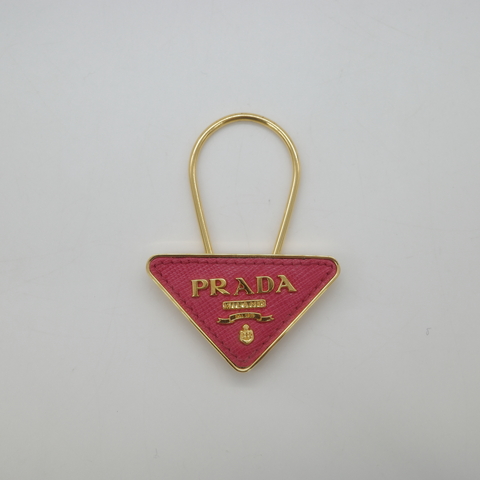 Prada 三角形 Logo Saffiano 皮革金屬包飾 紅色