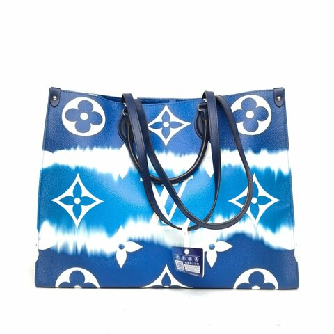 LOUIS VUITTON Onthego大號41藍色PVC銀扣2020紮染漸變肩背包
