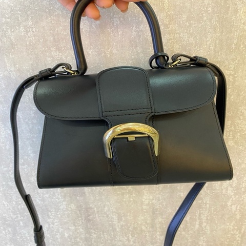 98新德爾沃 delvaux 黑色brillant小號 底長20 配件肩帶 鏡子 齊全