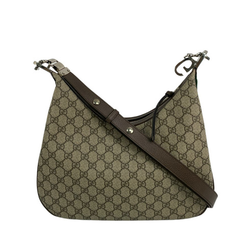 △ GUCCI 古馳 Beige Coated Canvas GG Monogram Attache Large  Shoulder Bag 淺褐色塗層帆布肩背包 702823-267011525