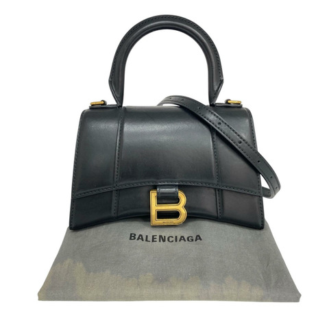 ☆ BALENCIAGA 巴黎世家 Black Calfskin Hourglass XS 2 way bag 黑色小牛皮兩用袋 592833-267012346