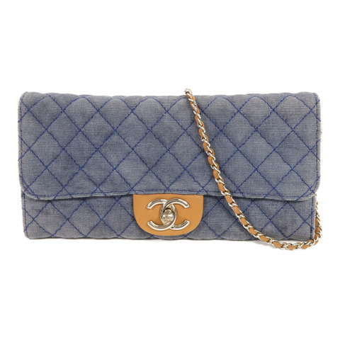 CHANEL Denim Chain Shoulder肩背袋