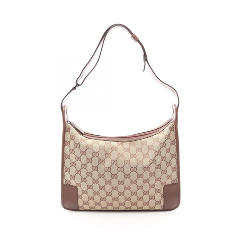 GUCCI GG帆布肩背包 001 4205 皮革 米色 棕色 二手 女士