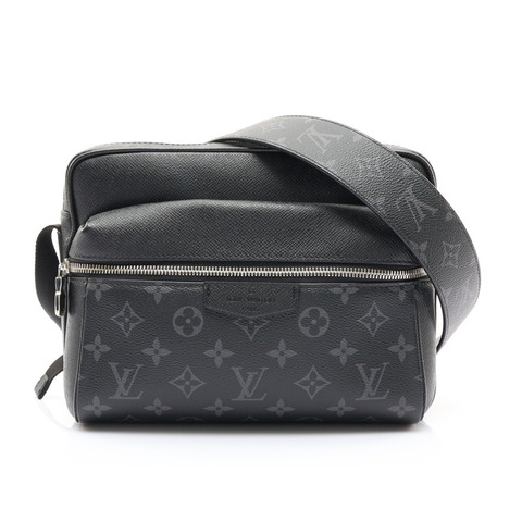 黑色 原花帆布 Outdoor Messenger PM 肩背包【LOUIS VUITTON LV 路易威登】 M30233