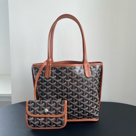 🤎goyard戈雅mini tote，子母包托特包單肩包手提包 黑棕色