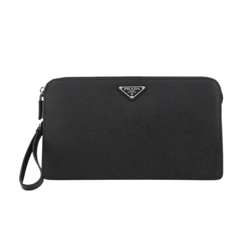 Prada 男士 徽標拉鍊手拿包均碼碼26.5cm*5cm*17cm