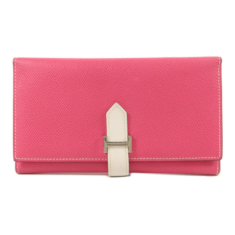 HERMES Epsom皮革Bearn Souffle Wallet長錢包Rose Tyrien/Craie