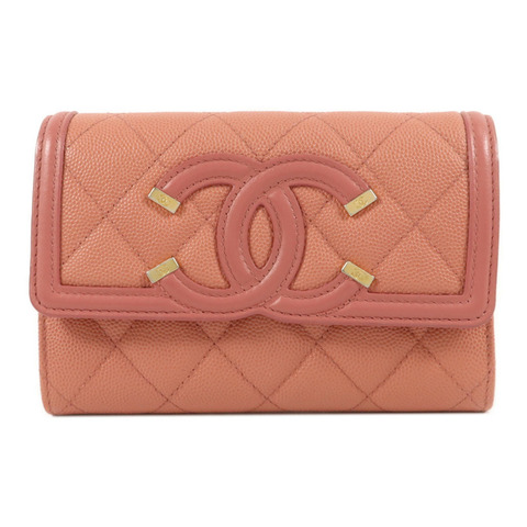CHANEL 牛皮皮革CC Filigree Wallet錢包