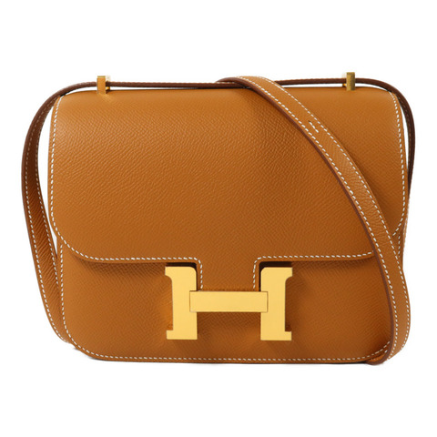 HERMES Epsom皮革Constance Mini肩背袋Gold